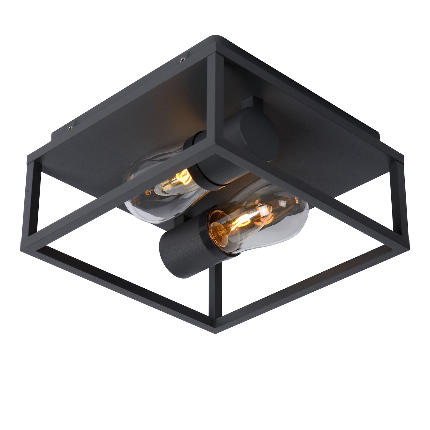 Lucide CARLYN - Flush ceiling light Bathroom - 2xE14 - IP54 - Black