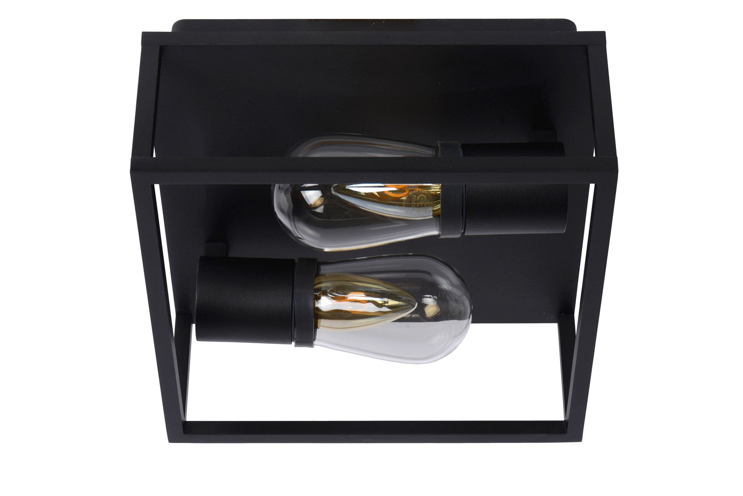 Lucide CARLYN - Flush ceiling light Bathroom - 2xE14 - IP54 - Black