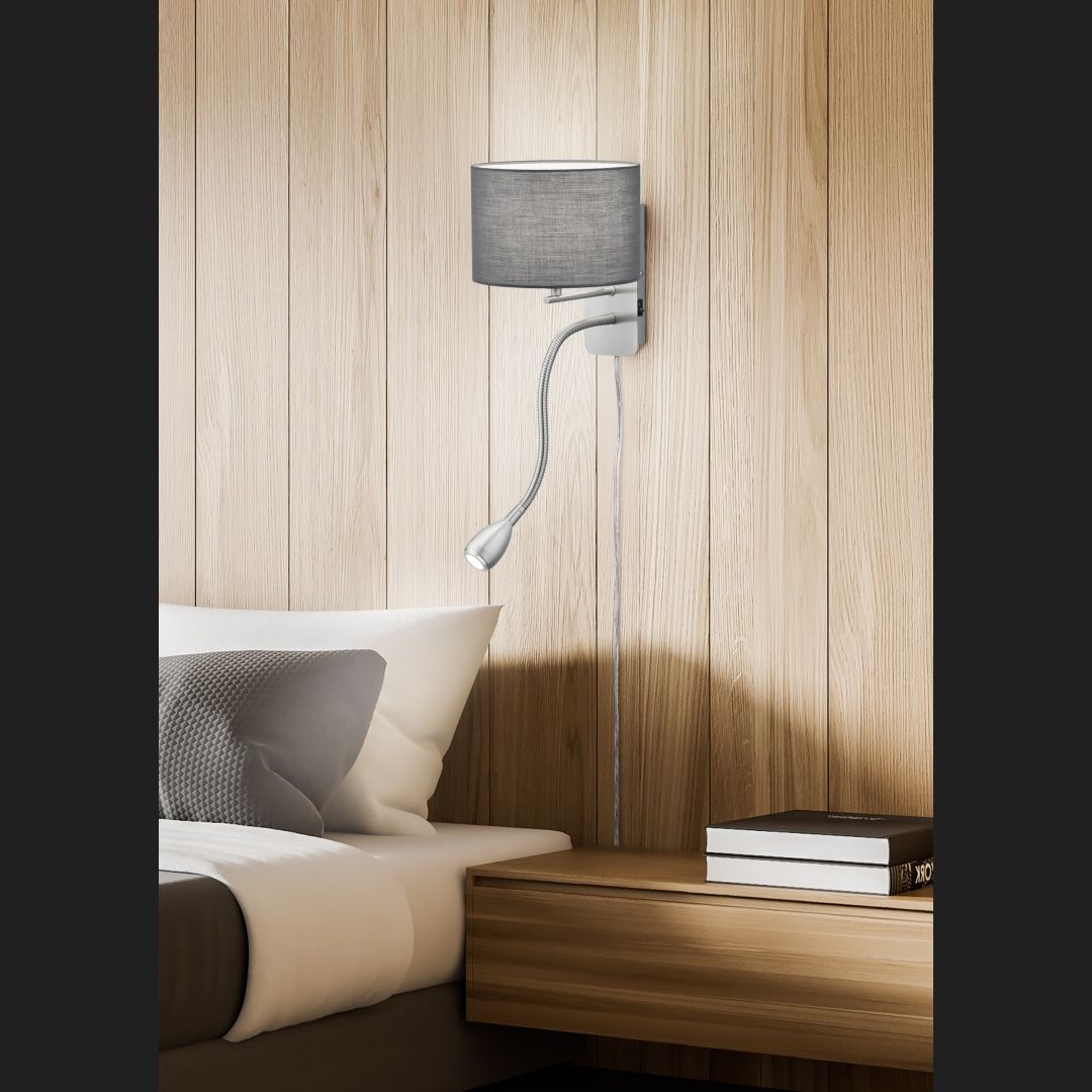 Hotel  - Wall lamp - Grey - Trio