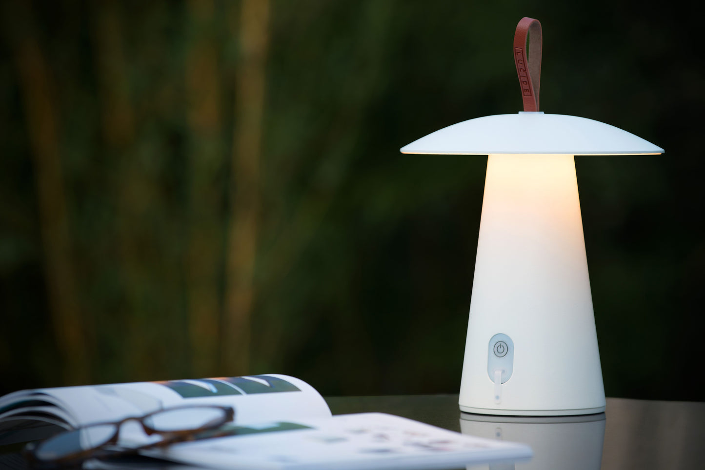 Lucide LA DONNA - Rechargeable Table lamp Indoor/Outdoor - Battery pack/batteries - Ø 19,7 cm - LED Dim. - 1x2W 2700K - IP54 - 3 StepDim - White