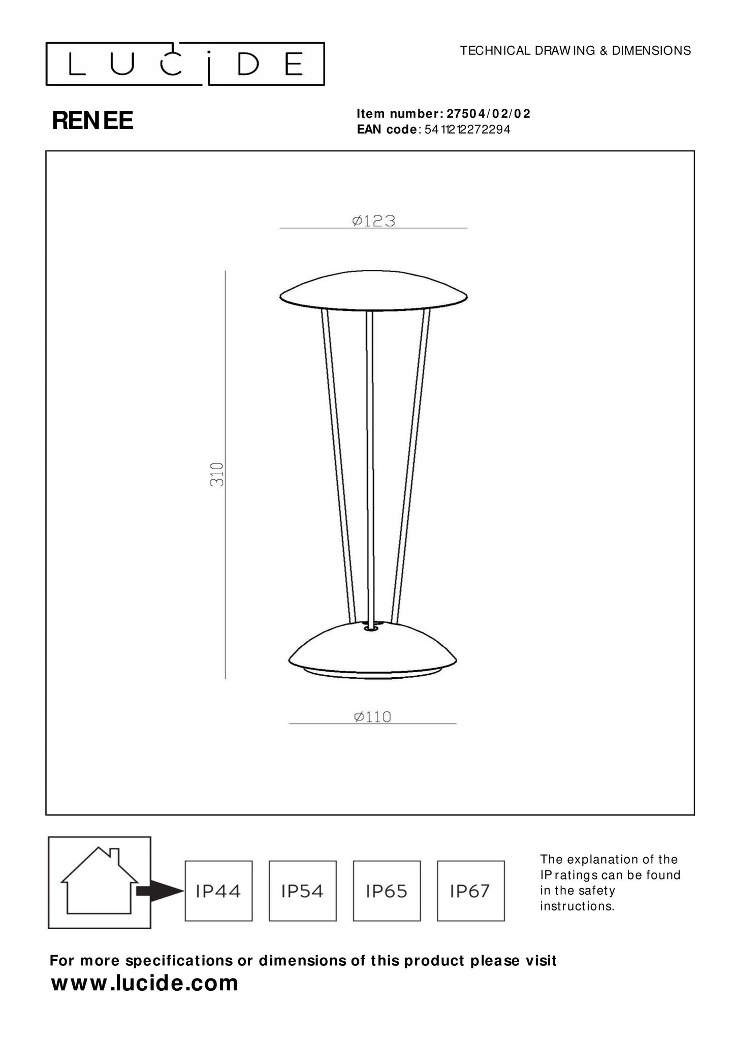 Lucide RENEE - Rechargeable Table lamp Indoor/Outdoor - Battery pack/batteries - Ø 12,3 cm - LED Dim. - 1x2,2W 2700K/3000K - IP54 - With wireless charging pad - Matt Gold / Brass