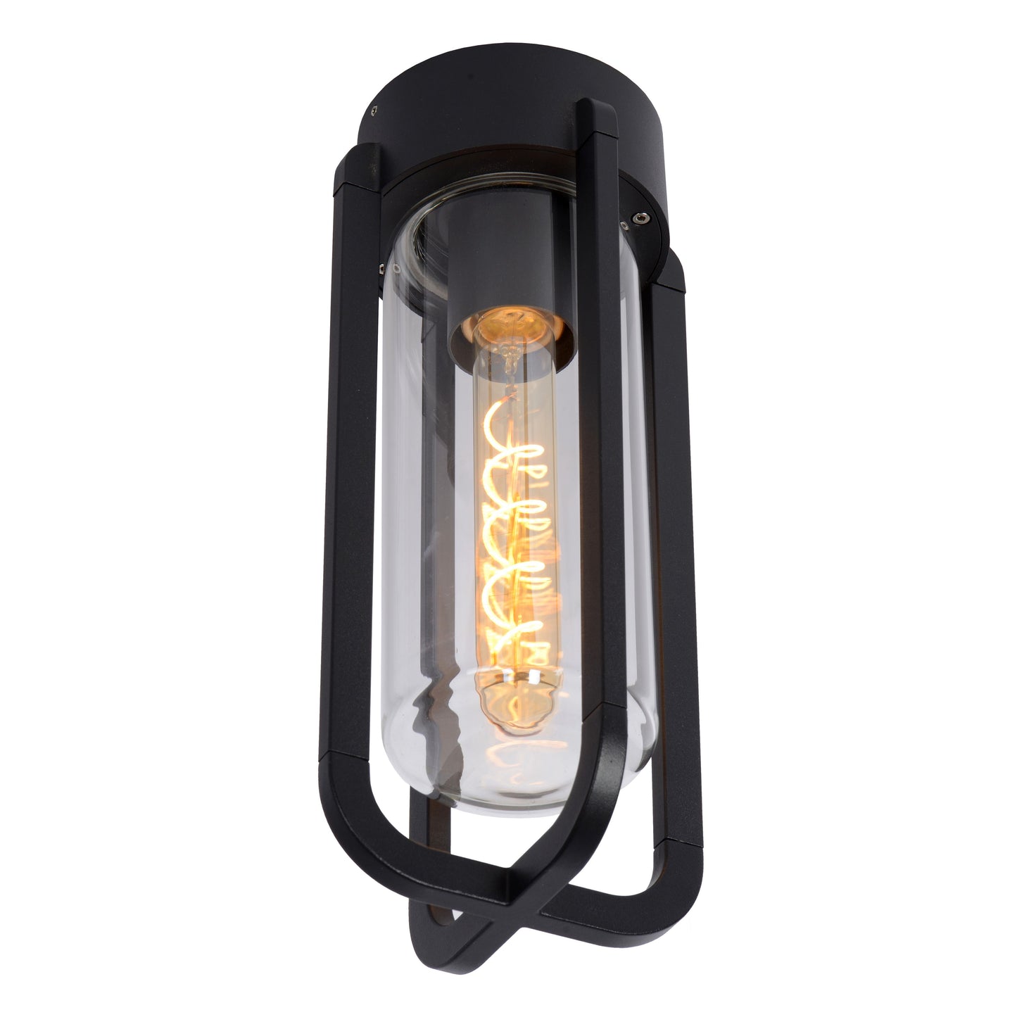 Lucide GARLAND - Flush ceiling light Indoor/Outdoor - Ø 15,1 cm - 1xE27 - IP44 - Black