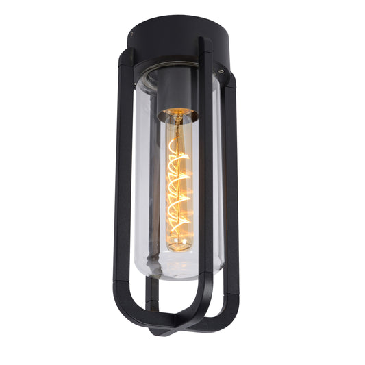 Lucide GARLAND - Flush ceiling light Indoor/Outdoor - Ø 15,1 cm - 1xE27 - IP44 - Black