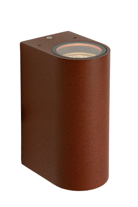 Lucide BOOGY - Wall spotlight / Wall light Indoor/Outdoor - 2xGU10 - IP44 - Rust Brown