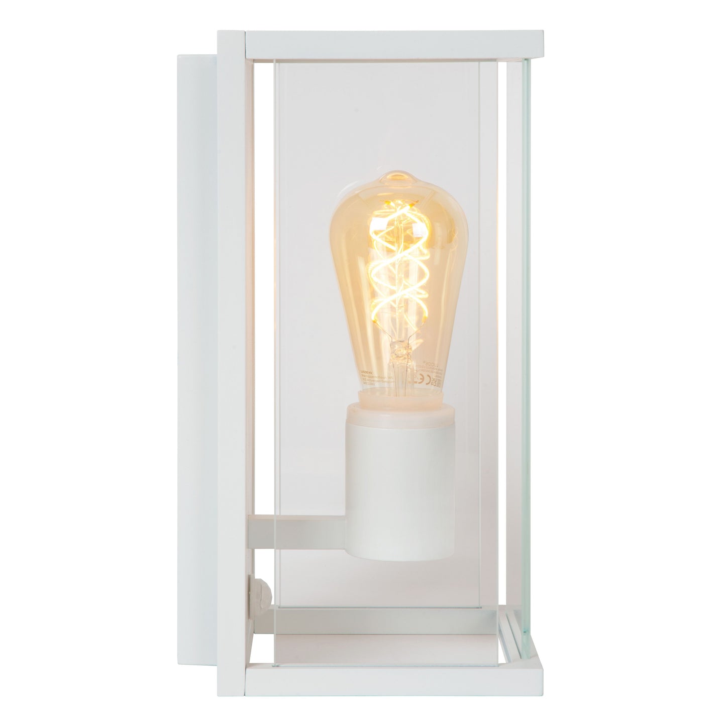 Lucide CLAIRE - Wall light Indoor/Outdoor - 1xE27 - IP54 - Motion & Day/Night Sensor - White