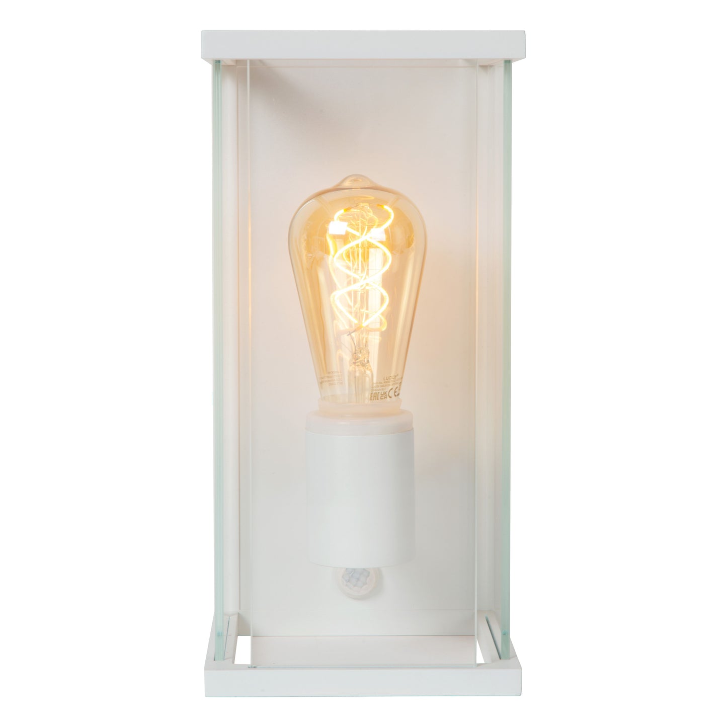 Lucide CLAIRE - Wall light Indoor/Outdoor - 1xE27 - IP54 - Motion & Day/Night Sensor - White