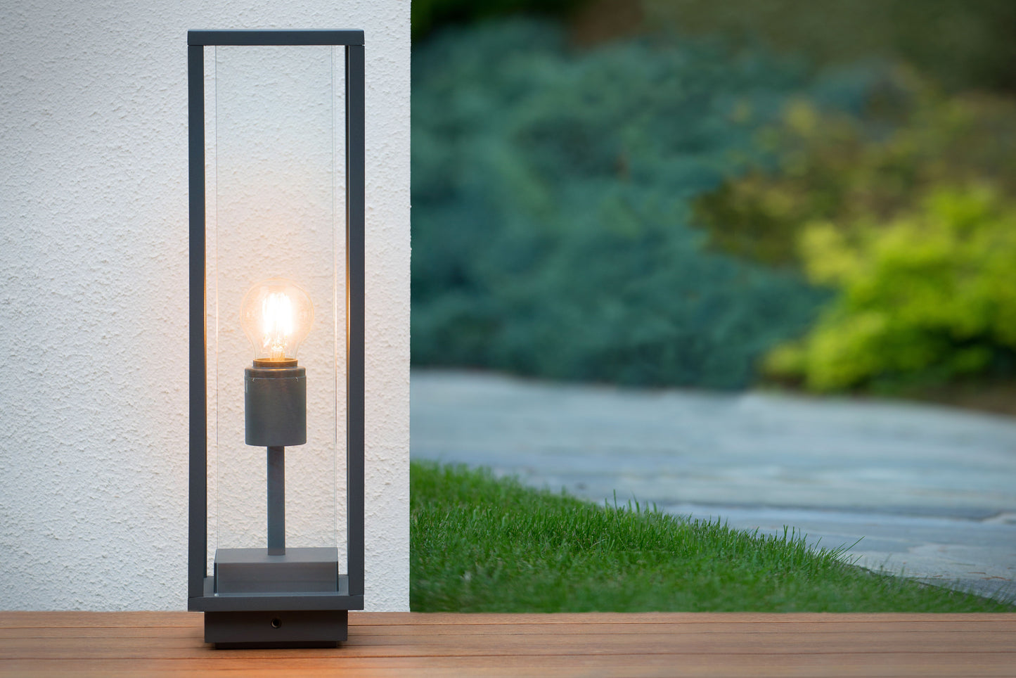 Lucide CLAIRE - Bollard light - 1xE27 - IP54 - Anthracite