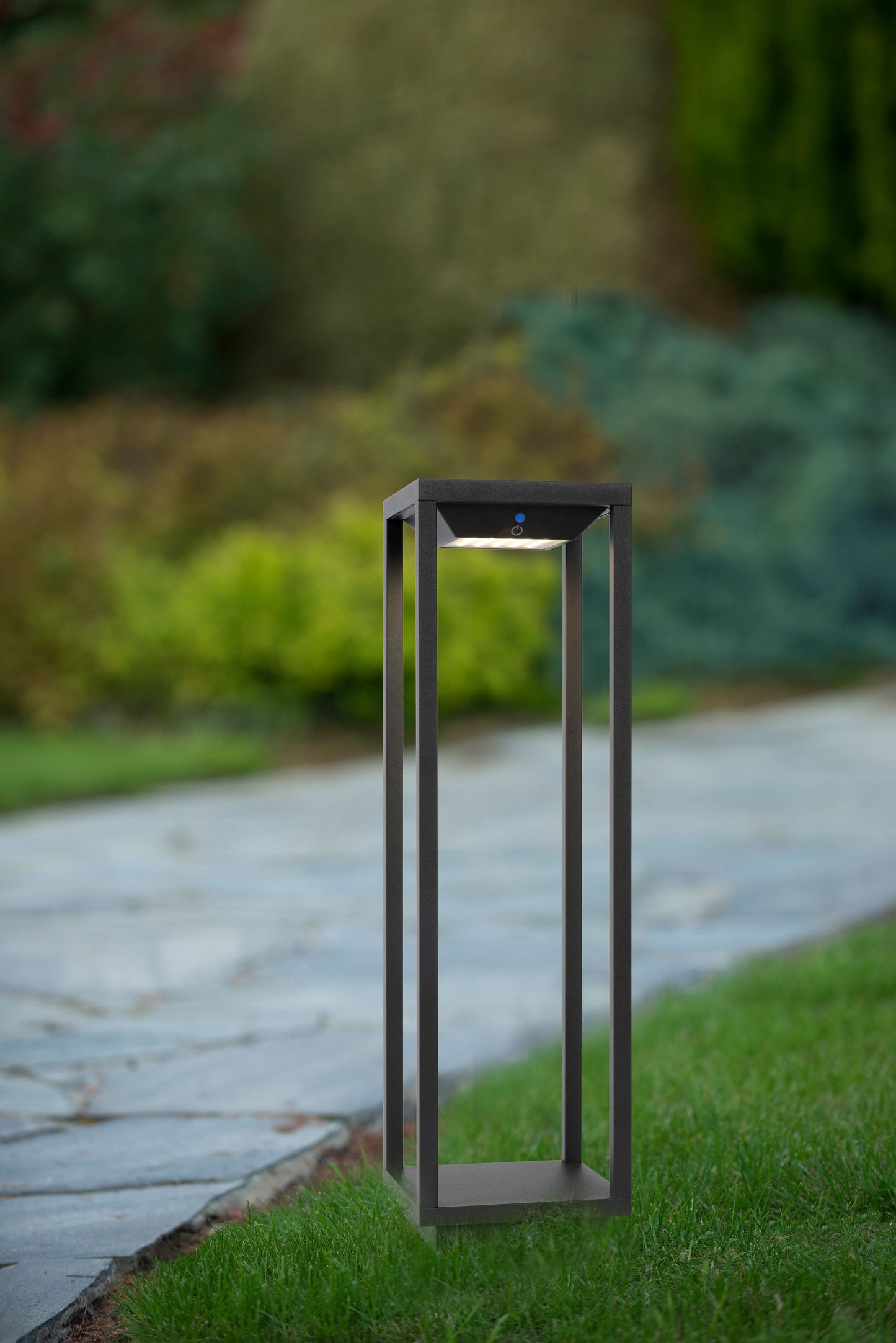 Lucide TENSO SOLAR - Bollard light - LED - 1x2,2W 3000K - IP54 - Motion & Day/Night Sensor - Anthracite