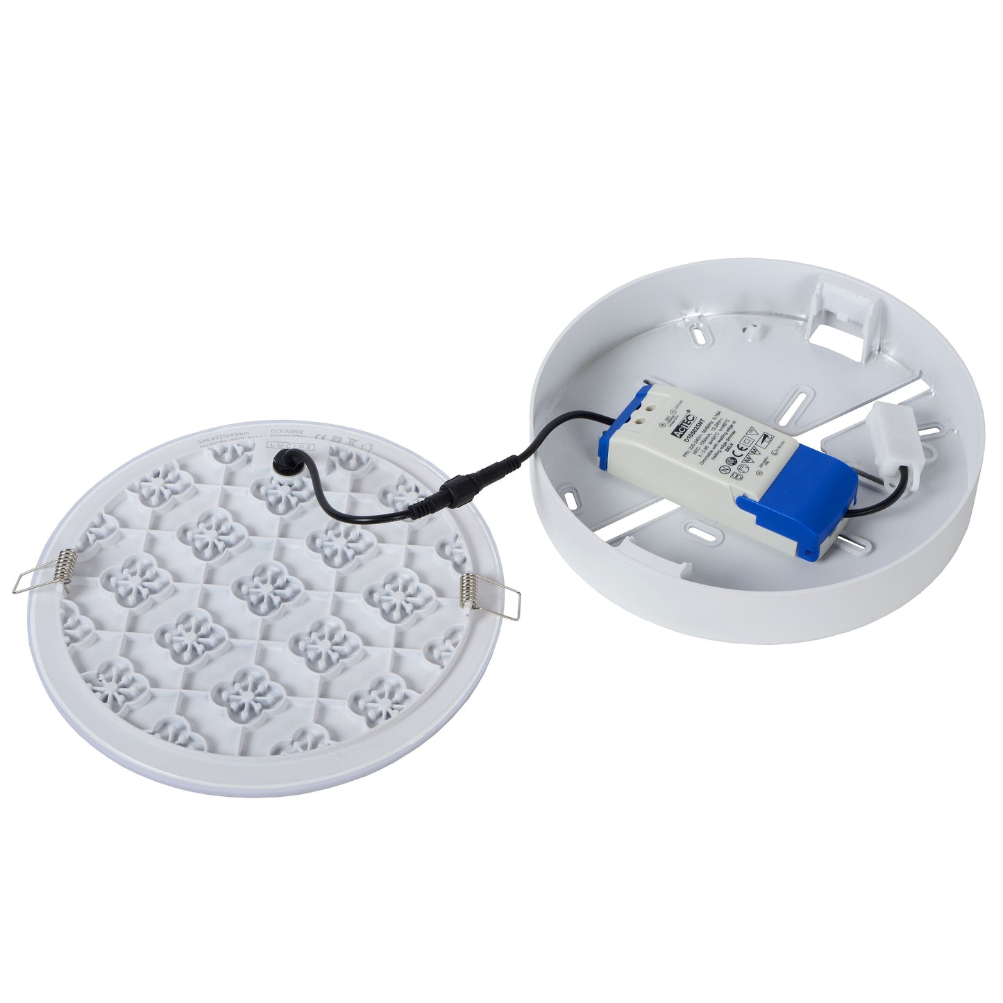 Lucide CERES-LED - Flush ceiling light Bathroom - Ø 21,5 cm - LED Dim. - 1x30W 3000K - IP44 - White