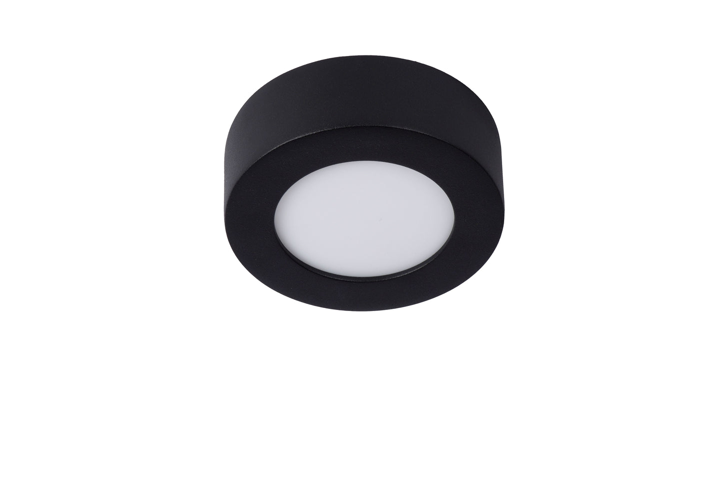 Lucide BRICE-LED - Flush ceiling light Bathroom - Ø 11,7 cm - LED Dim. - 1x8W 3000K - IP44 - Black