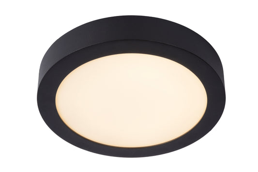 Lucide BRICE-LED - Flush ceiling light Bathroom - Ø 24 cm - LED Dim. - 1x15W 3000K - IP44 - Black