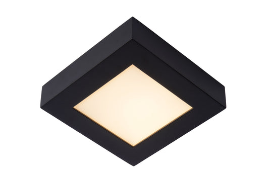 Lucide BRICE-LED - Flush ceiling light Bathroom - LED Dim. - 1x15W 3000K - IP44 - Black