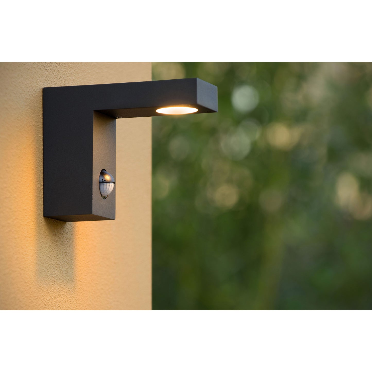 Lucide TEXAS-IR - Wall spotlight / Wall light Indoor/Outdoor - LED - 1x7W 3000K - IP54 - Motion & Day/Night Sensor - Anthracite