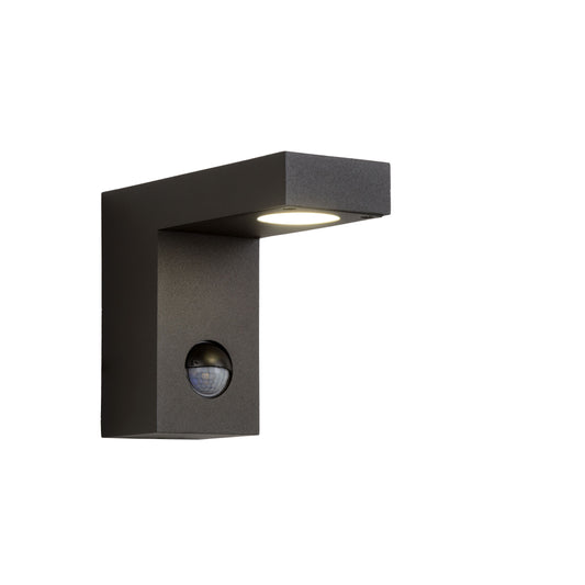 Lucide TEXAS-IR - Wall spotlight / Wall light Indoor/Outdoor - LED - 1x7W 3000K - IP54 - Motion & Day/Night Sensor - Anthracite