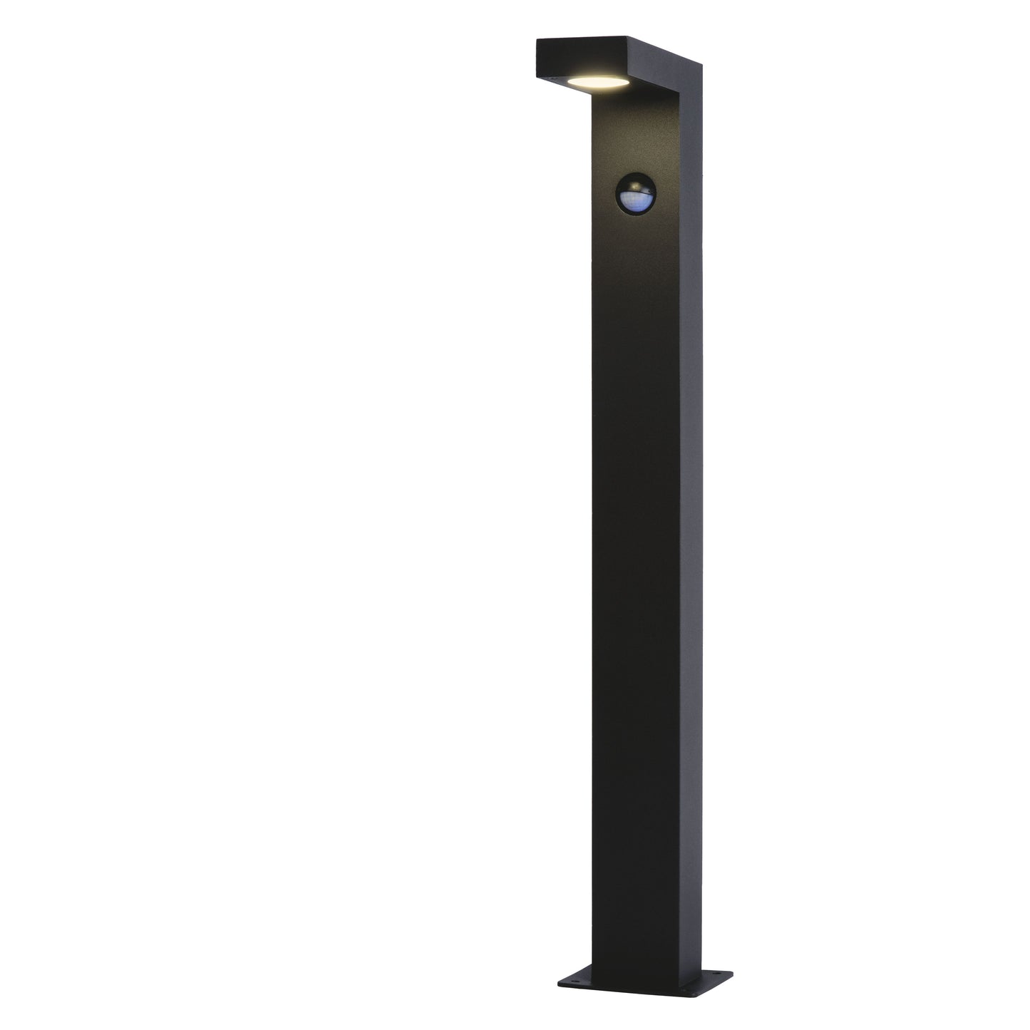 Lucide TEXAS-IR - Bollard light - LED - 1x7W 3000K - IP54 - Motion & Day/Night Sensor - Anthracite