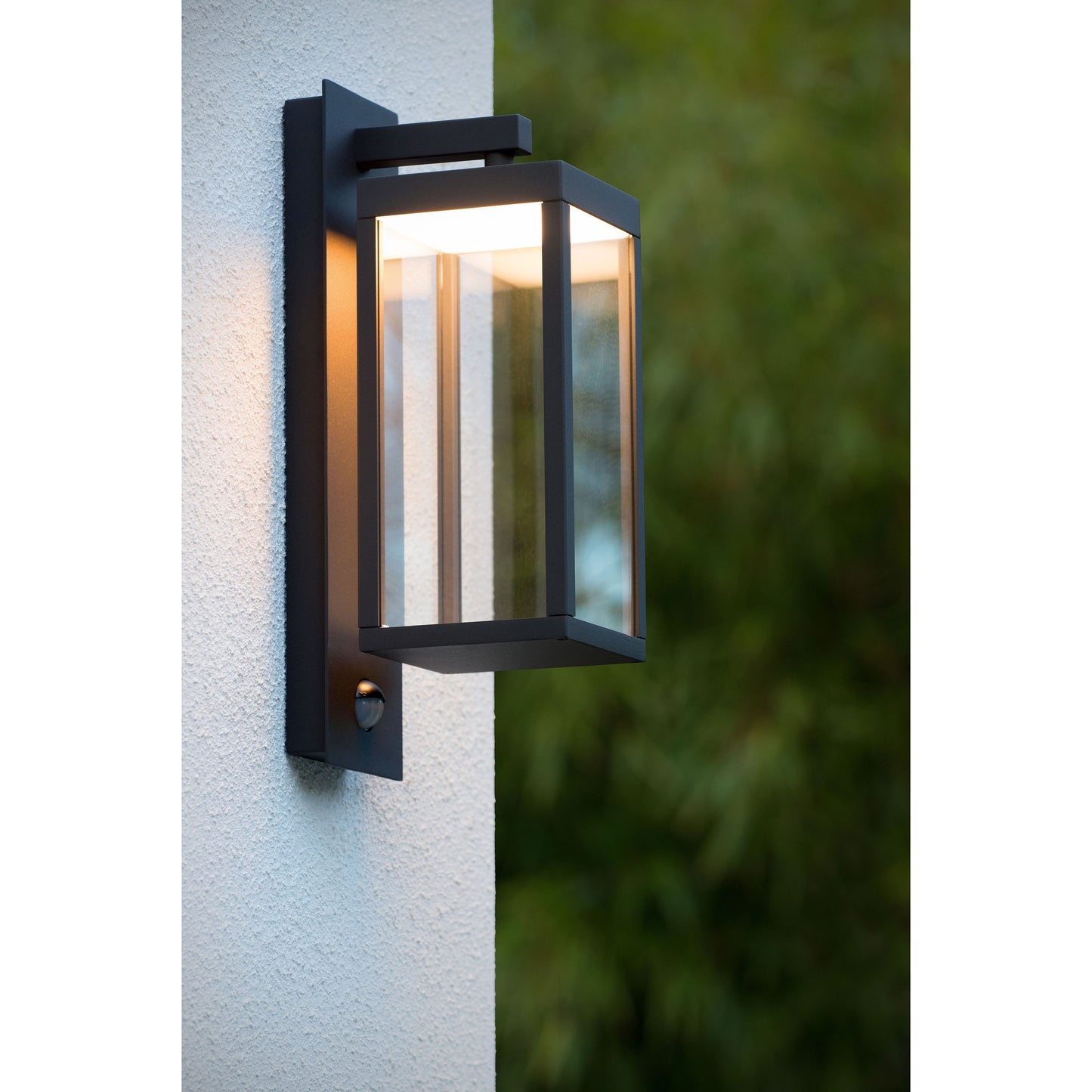 Lucide CLAIRETTE - Wall light Indoor/Outdoor - LED - 1x13W 3000K - IP54 - Motion & Day/Night Sensor - Anthracite