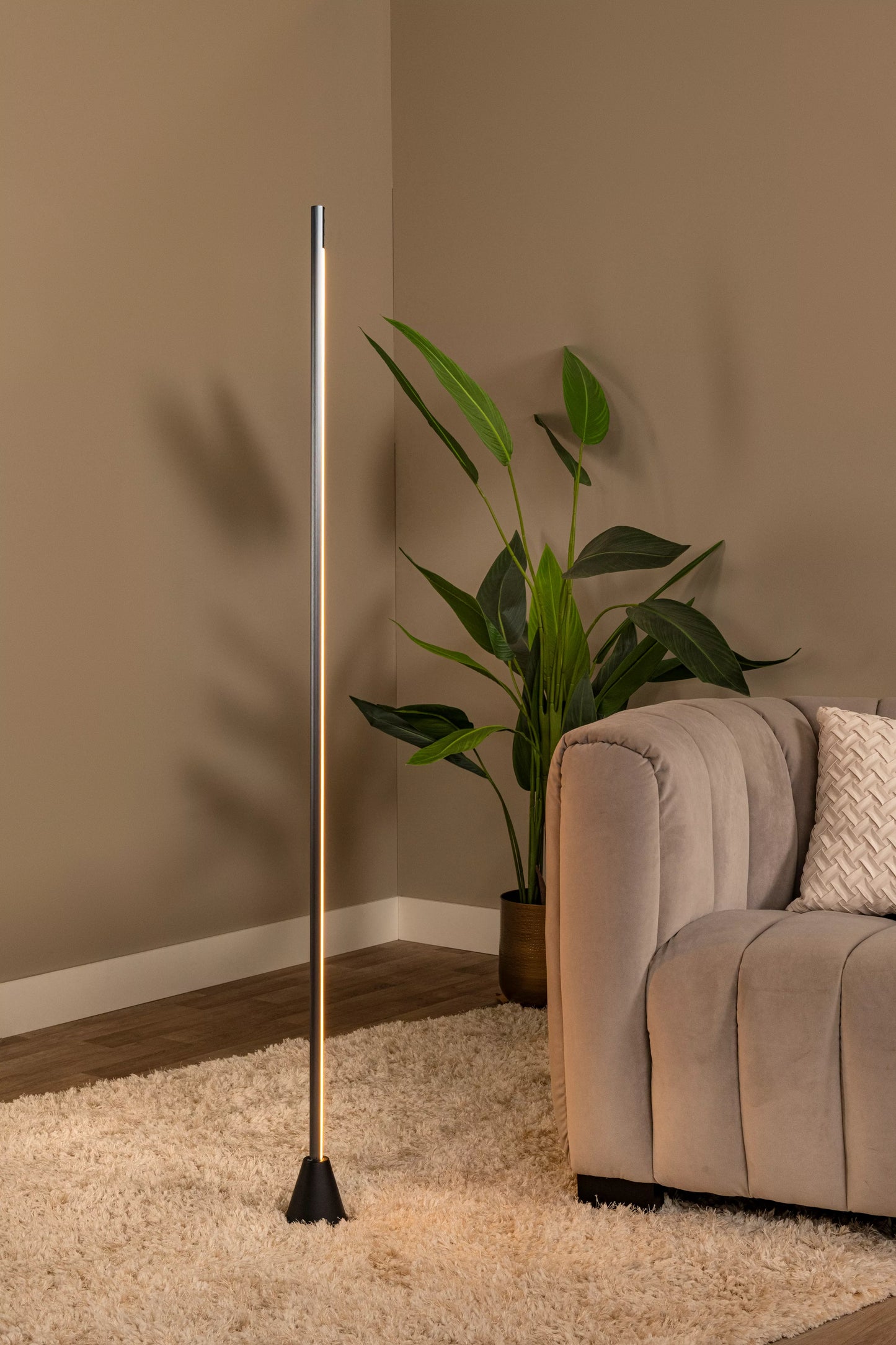 Lucide EQUINOX - Floor lamp - LED Dim. - CCT - 1x26W 2700K/4000K - Hand Wave Sensor - Grey iron | Vibes