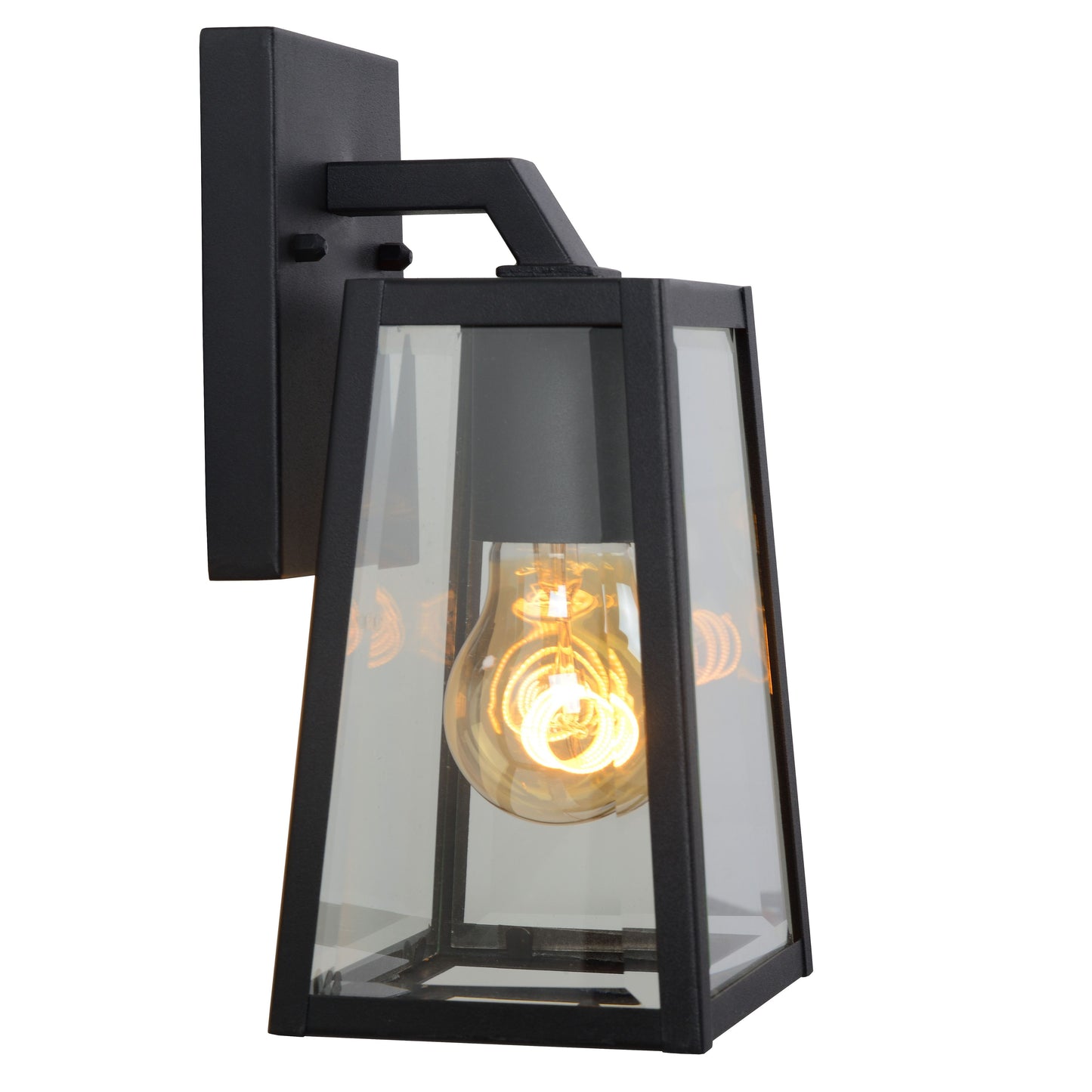 Lucide MATSLOT - Wall light Indoor/Outdoor - 1x E27 - IP23 - Black