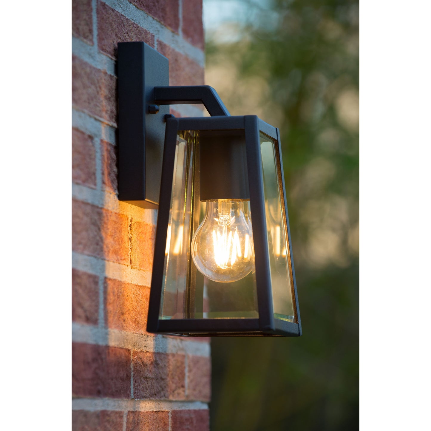 Lucide MATSLOT - Wall light Indoor/Outdoor - 1x E27 - IP23 - Black