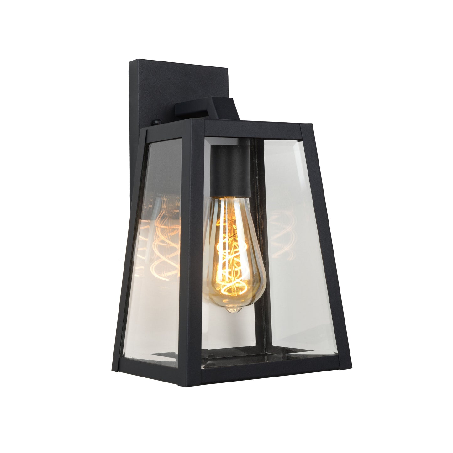 Lucide MATSLOT - Wall light Indoor/Outdoor - 1xE27 - IP23 - Black