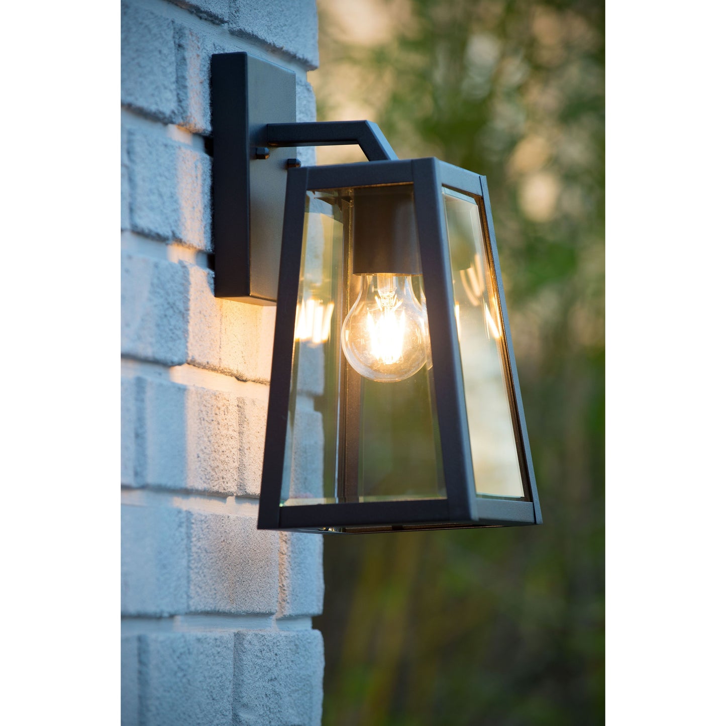 Lucide MATSLOT - Wall light Indoor/Outdoor - 1xE27 - IP23 - Black