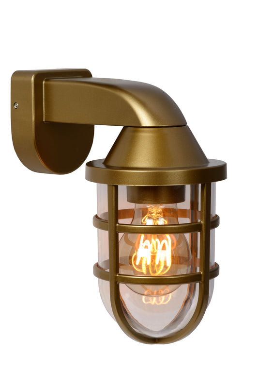 Lucide LEWIS - Wall light Indoor/Outdoor - 1xE27 - IP44 - Matt Gold / Brass