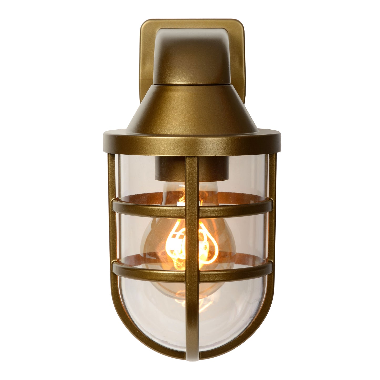 Lucide LEWIS - Wall light Indoor/Outdoor - 1xE27 - IP44 - Matt Gold / Brass