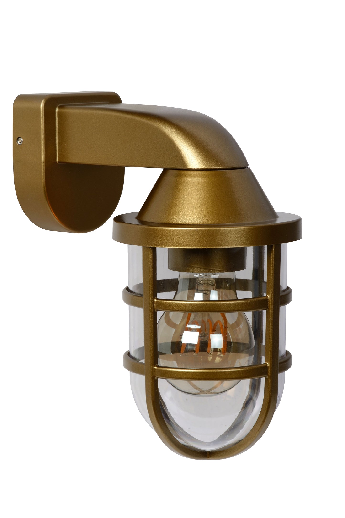 Lucide LEWIS - Wall light Indoor/Outdoor - 1xE27 - IP44 - Matt Gold / Brass