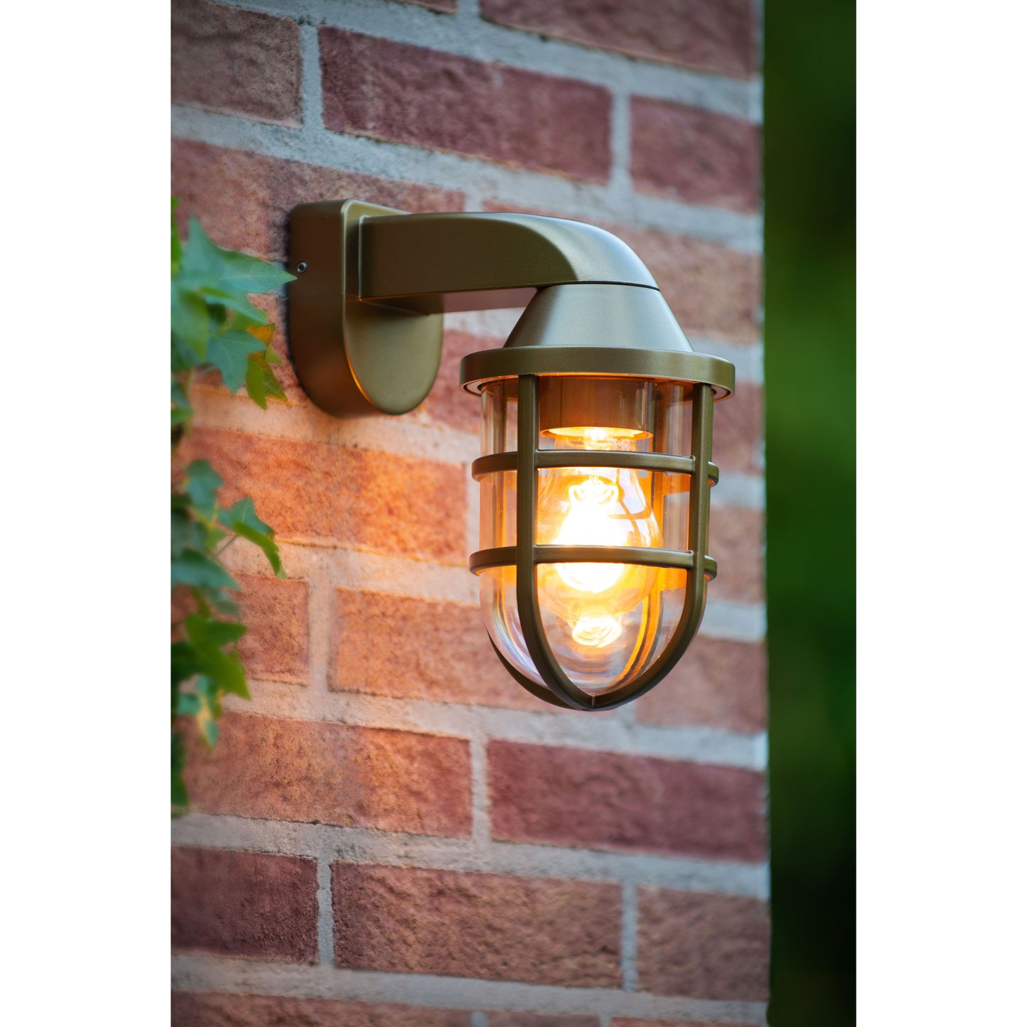 Lucide LEWIS - Wall light Indoor/Outdoor - 1xE27 - IP44 - Matt Gold / Brass