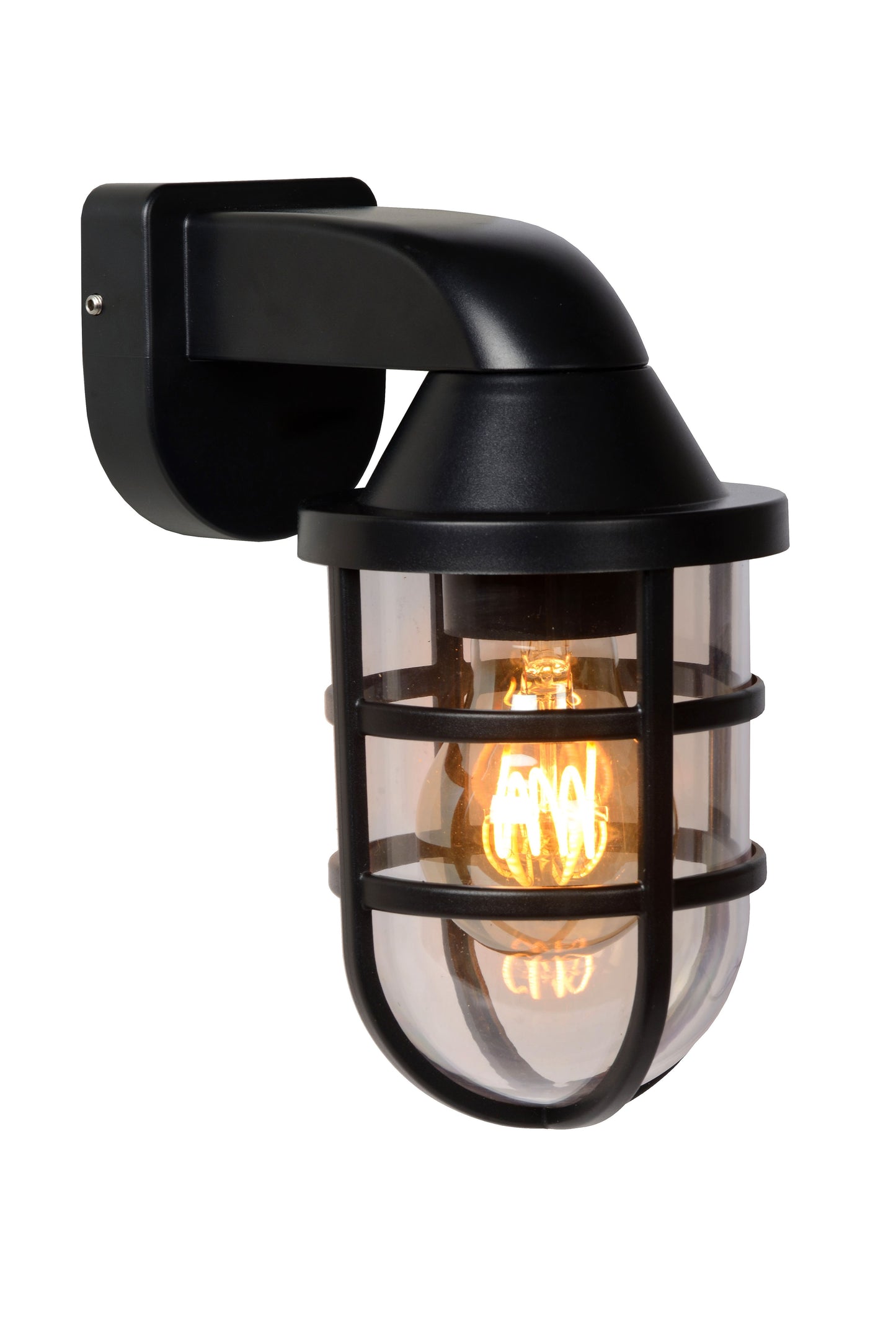 Lucide LEWIS - Wall light Indoor/Outdoor - 1xE27 - IP44 - Black