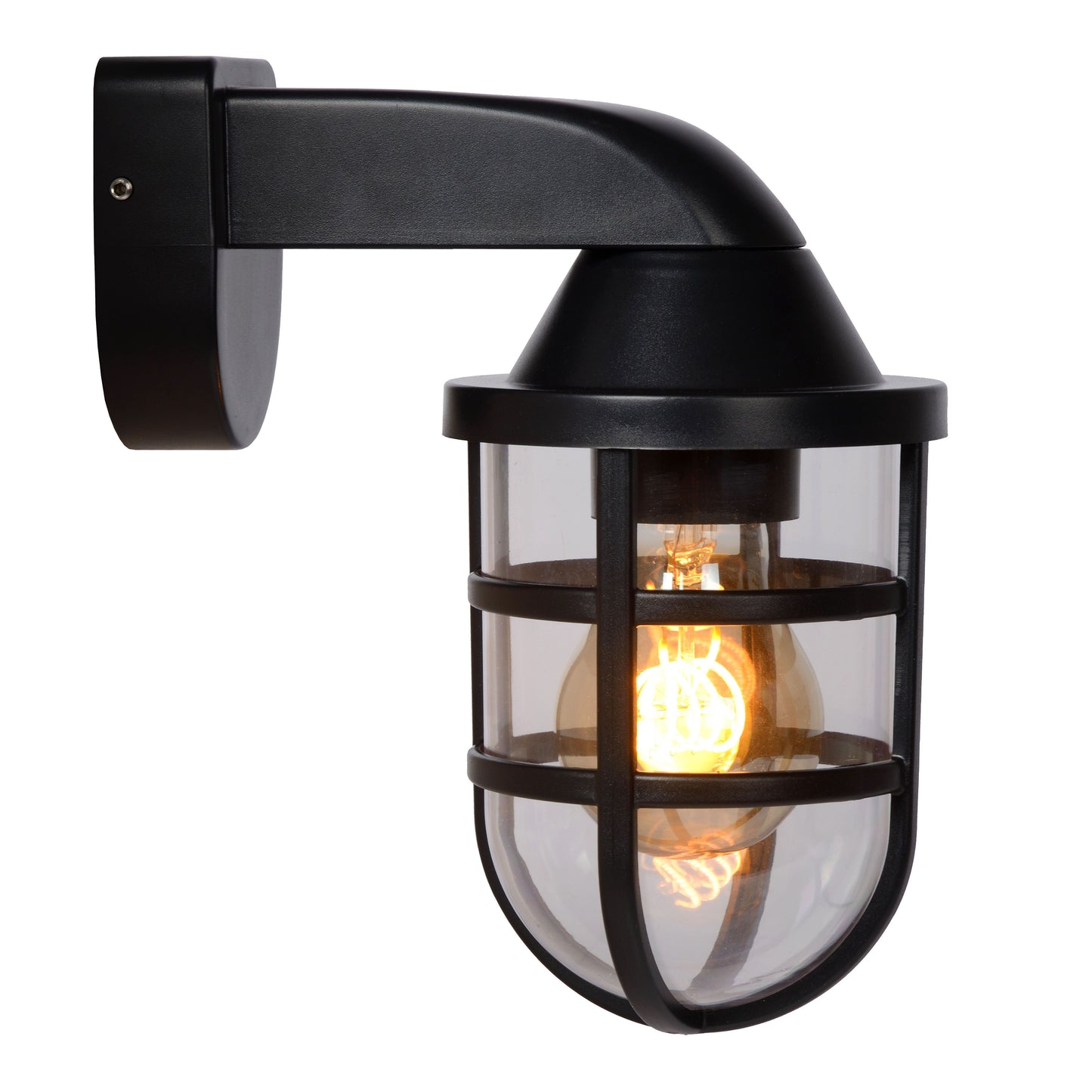 Lucide LEWIS - Wall light Indoor/Outdoor - 1xE27 - IP44 - Black