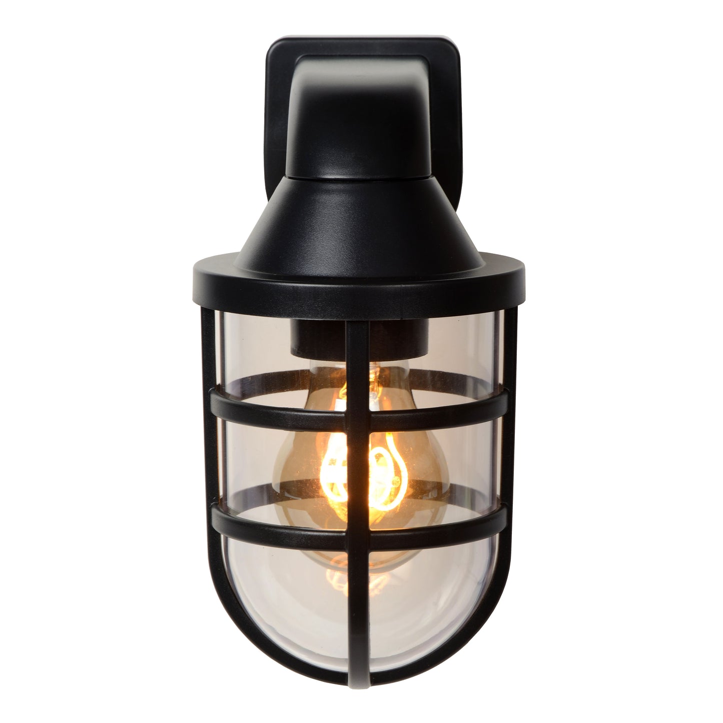 Lucide LEWIS - Wall light Indoor/Outdoor - 1xE27 - IP44 - Black