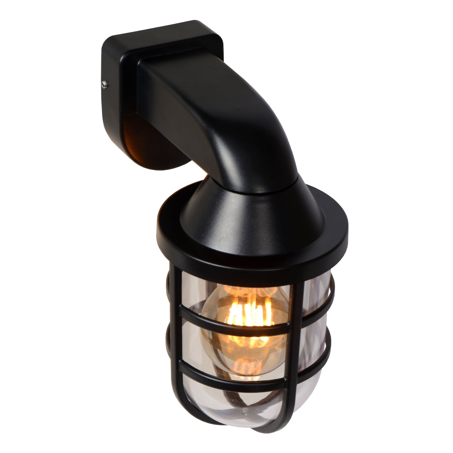 Lucide LEWIS - Wall light Indoor/Outdoor - 1xE27 - IP44 - Black