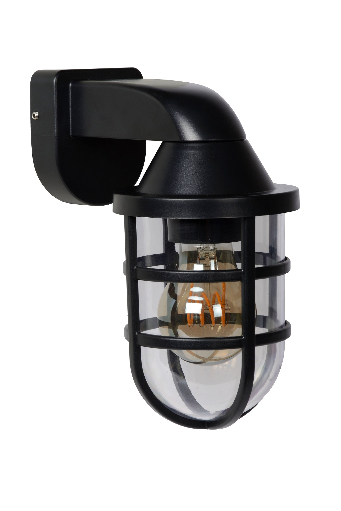 Lucide LEWIS - Wall light Indoor/Outdoor - 1xE27 - IP44 - Black