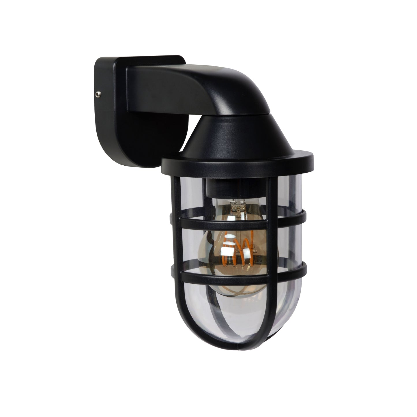 Lucide LEWIS - Wall light Indoor/Outdoor - 1xE27 - IP44 - Black