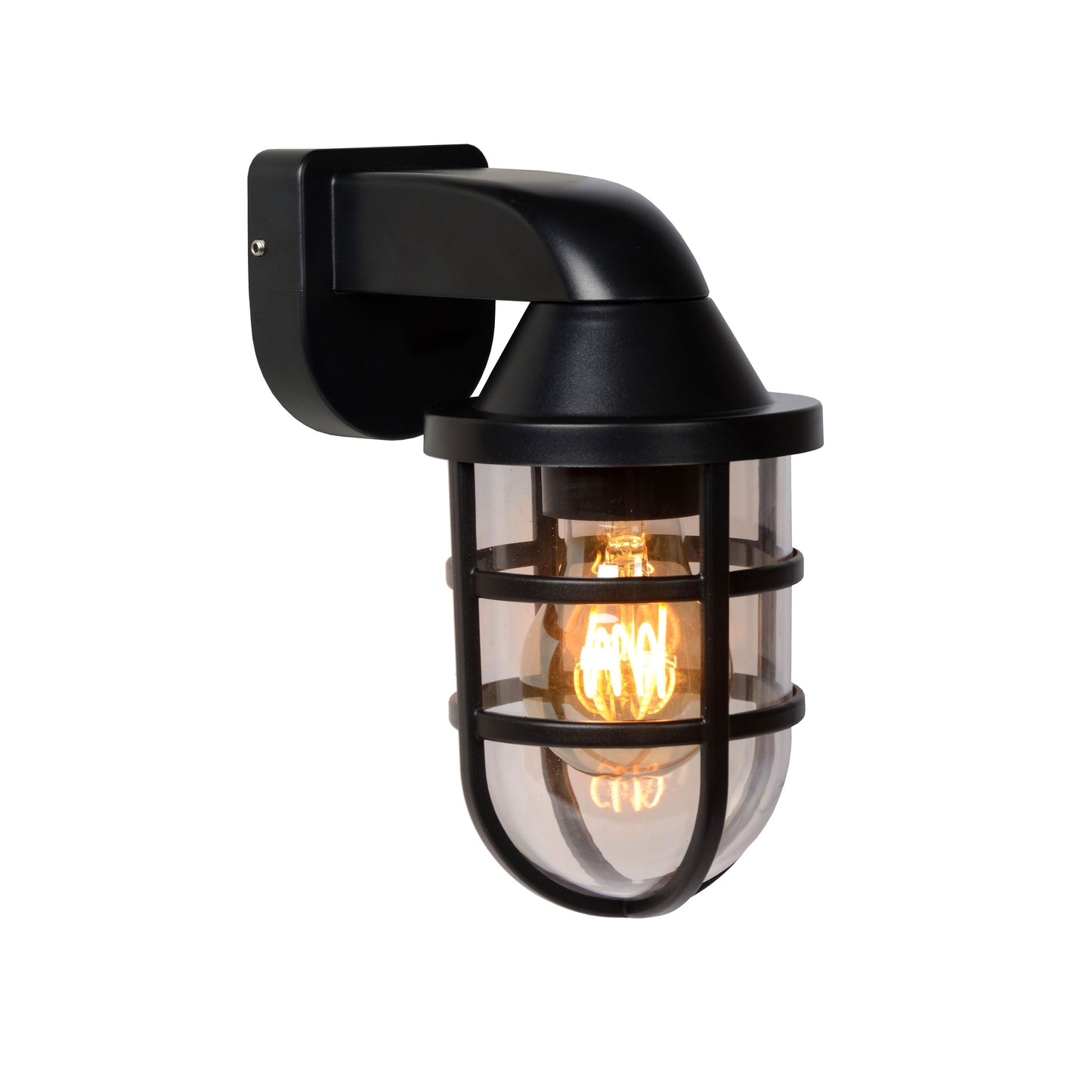 Lucide LEWIS - Wall light Indoor/Outdoor - 1xE27 - IP44 - Black