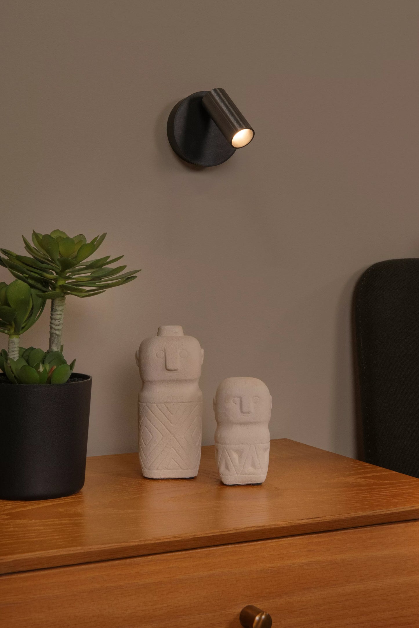 Lucide TONI - Rechargeable Wall spotlight / Wall light - Battery pack - Ø 8,1 cm - LED Dim. - CCT - 1x2W 2700K/4000K - Magnetic - Grey iron