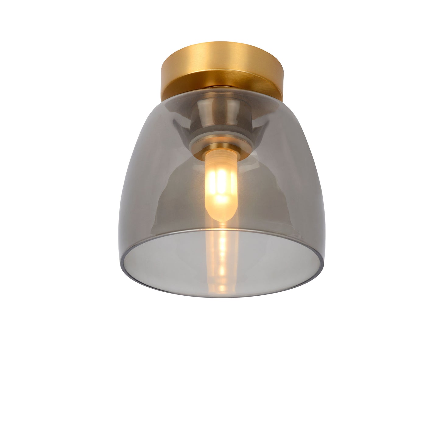 Lucide TYLER - Flush ceiling light Bathroom - Ø 16,1 cm - 1xG9 - IP44 - Matt Gold / Brass