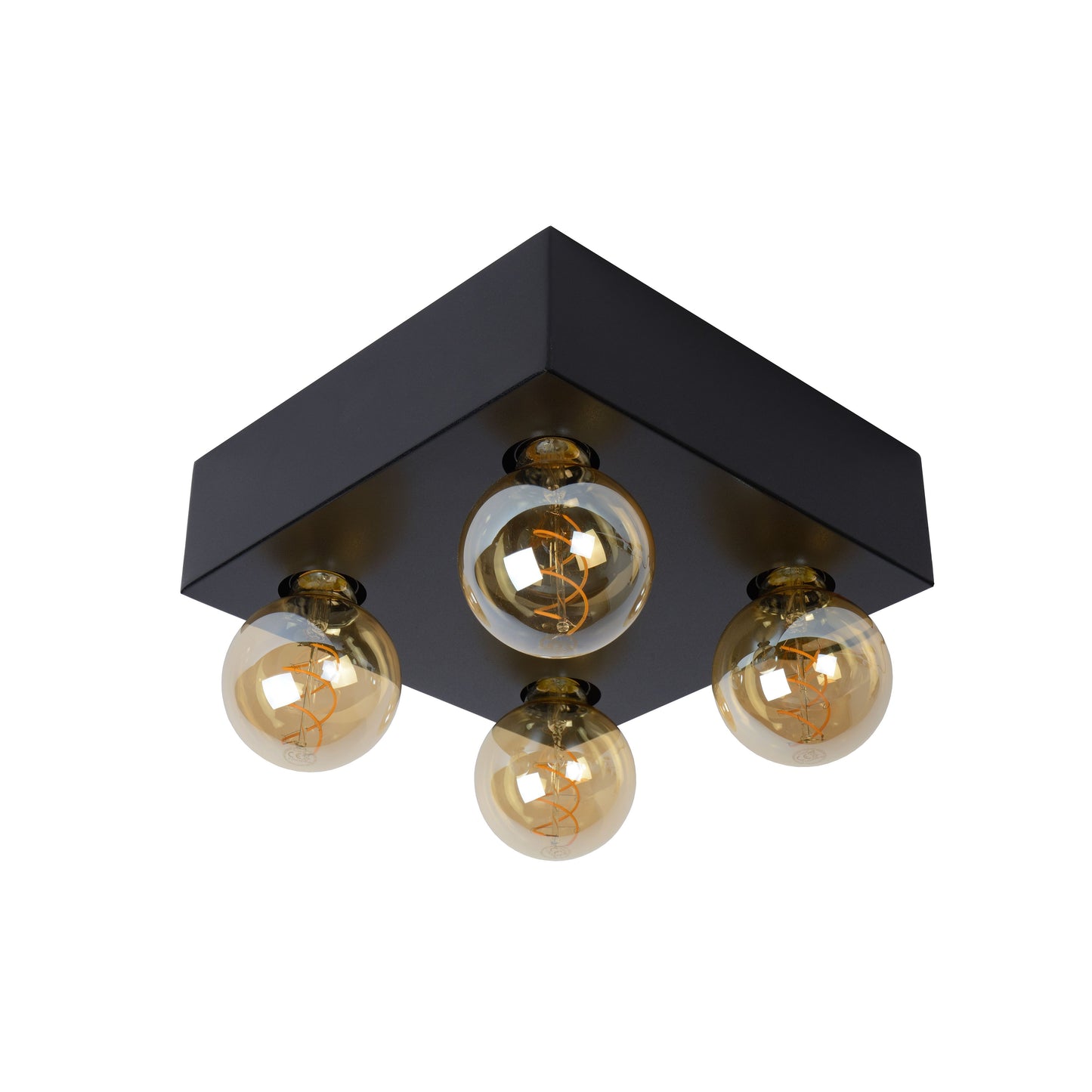 Lucide SURTUS - Flush ceiling light - 4xE27 - Black