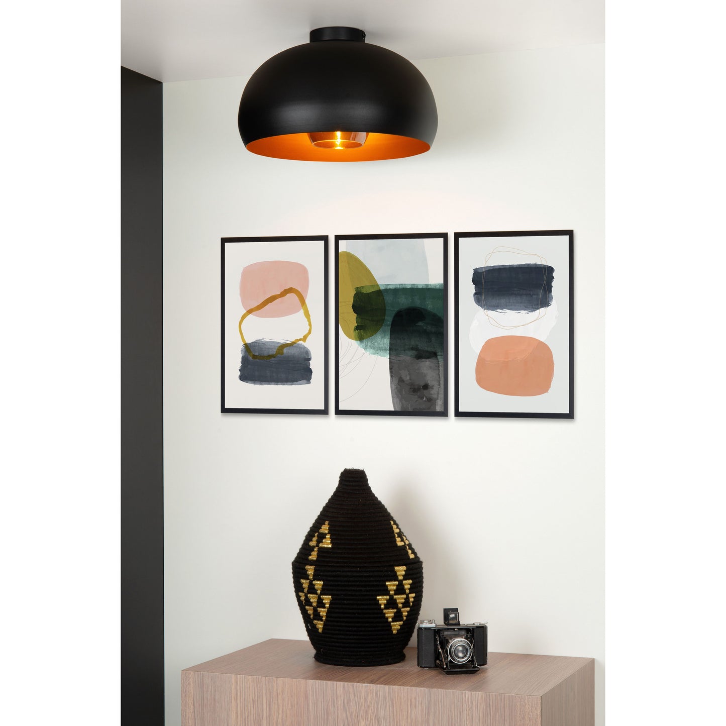 Lucide SHARAN - Flush ceiling light - Ø 38 cm - 1xE27 - Black