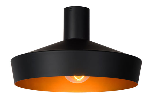 Lucide CARDIFF - Flush ceiling light - Ø 40 cm - 1xE27 - Black