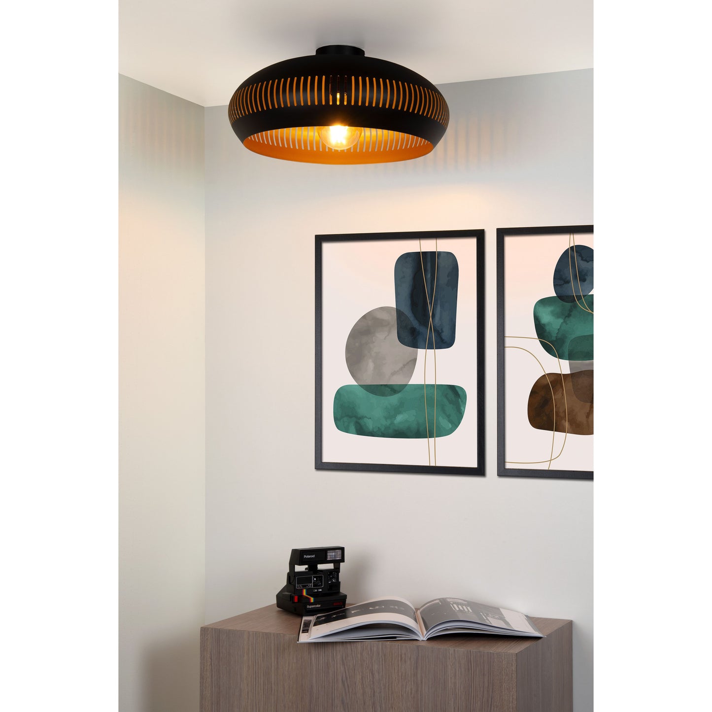 Lucide RAYCO - Flush ceiling light - Ø 45 cm - 1xE27 - Black