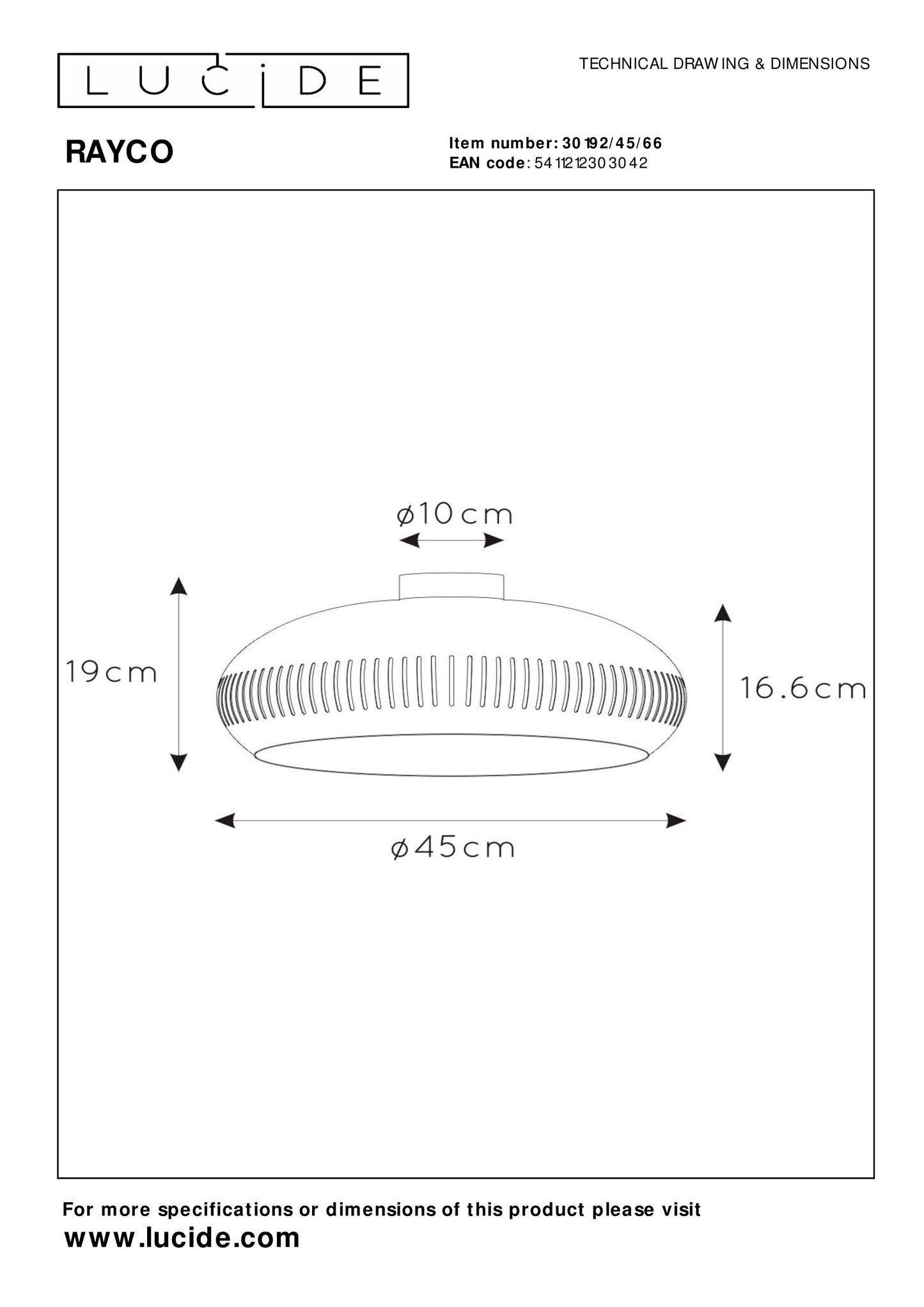 Lucide RAYCO - Flush ceiling light - Ø 45 cm - 1xE27 - Pink