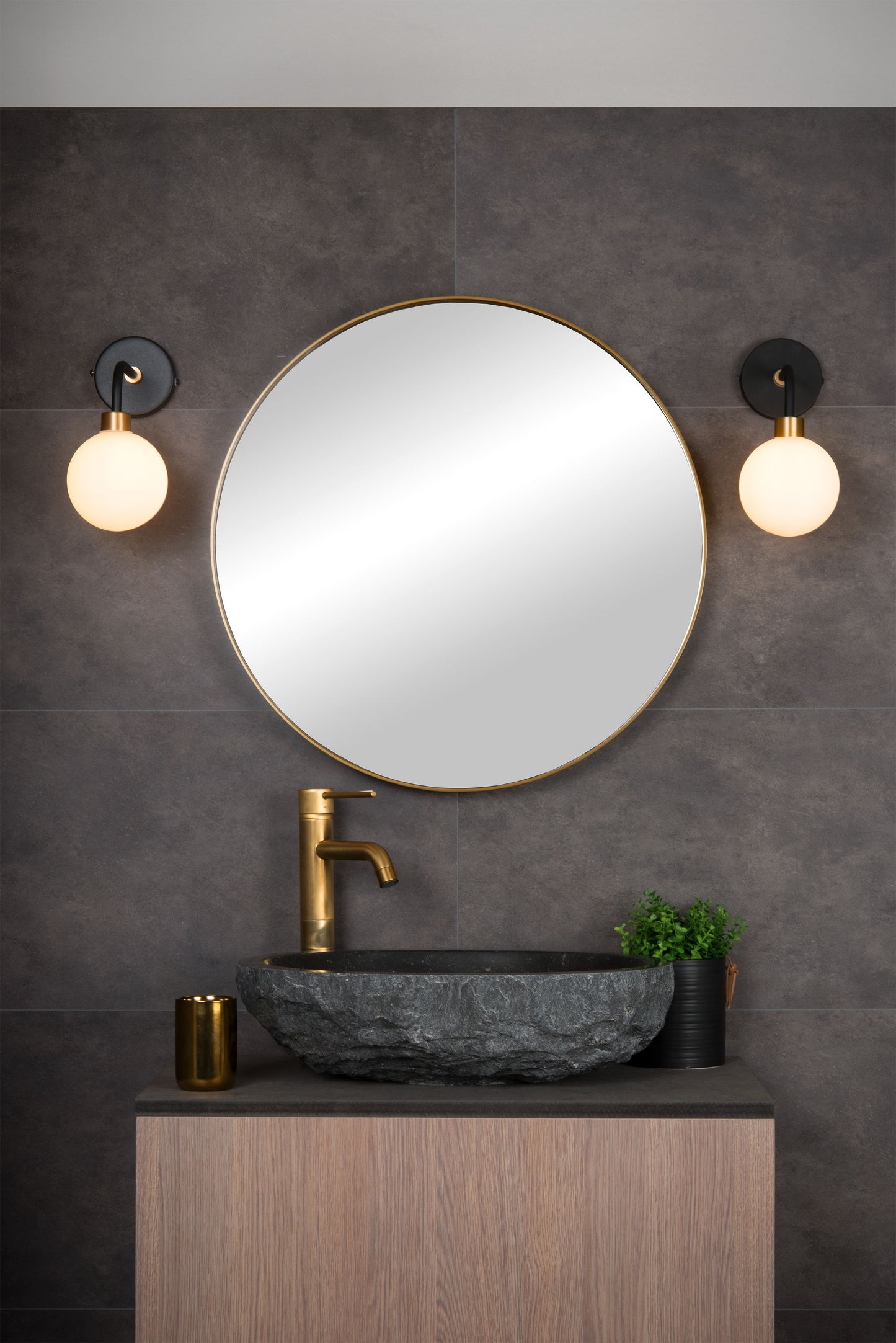 Lucide BEREND - Wall light Bathroom - 1xG9 - IP44 - Black