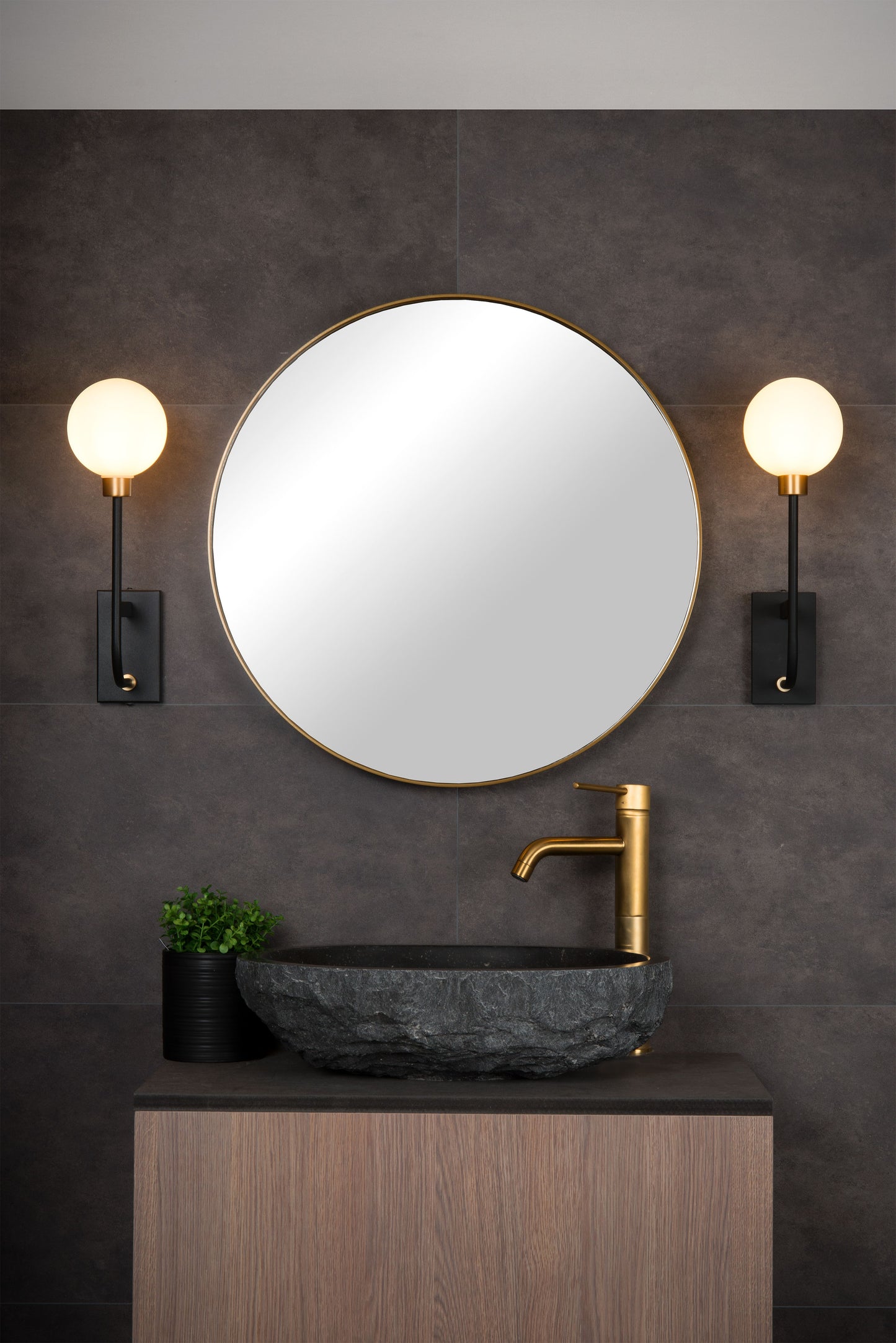 Lucide BEREND - Wall light Bathroom - 1x G9 - IP44 - Black