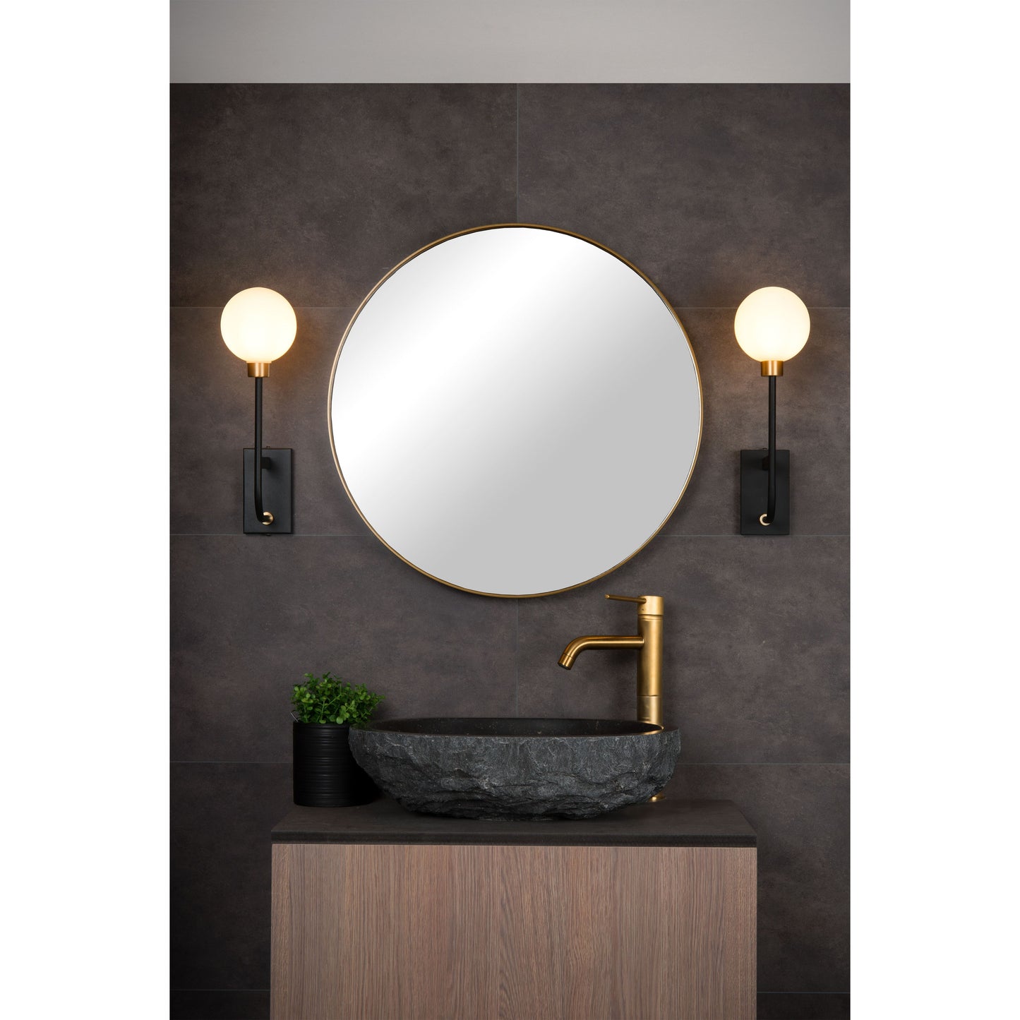 Lucide BEREND - Wall light Bathroom - 1x G9 - IP44 - Black