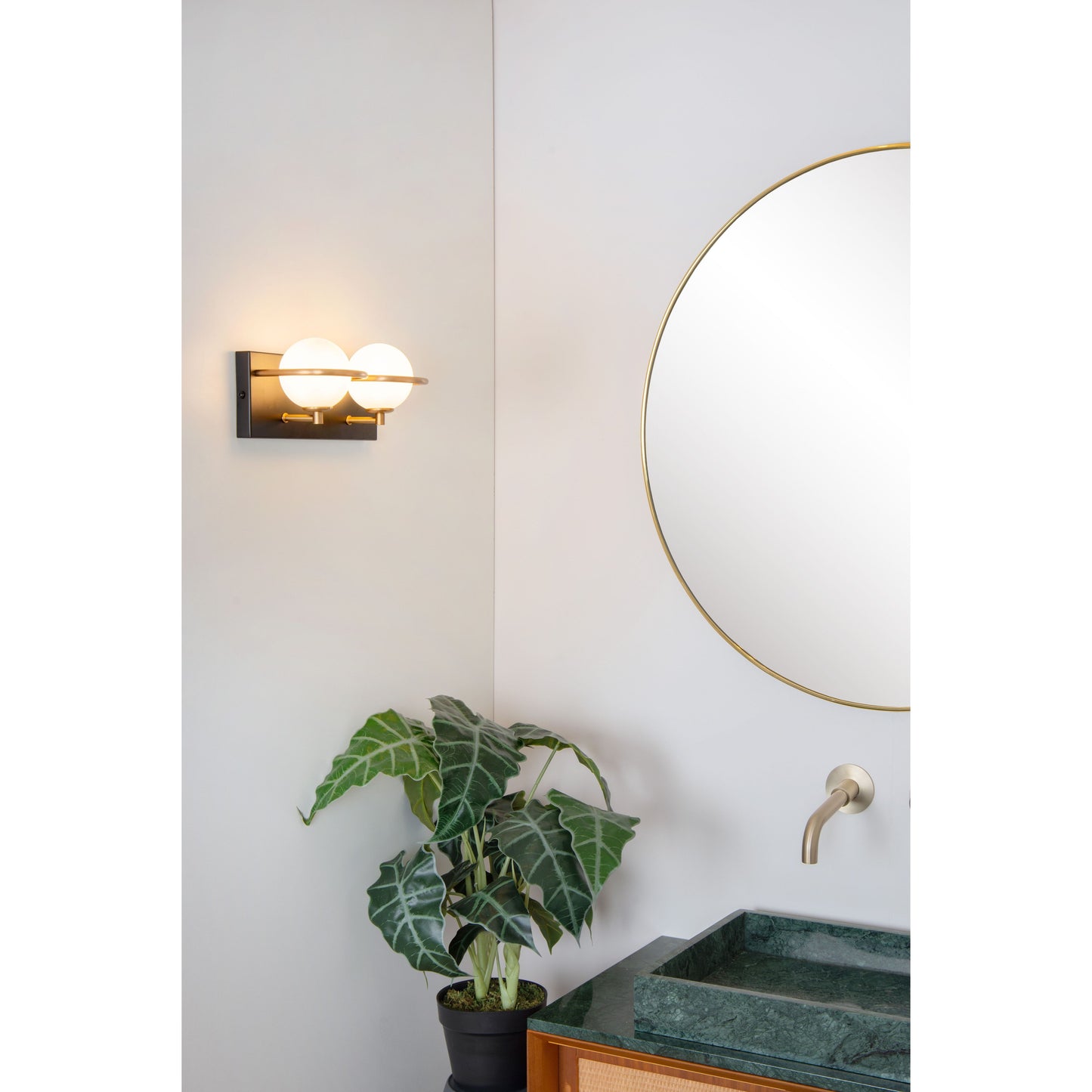 Lucide ISOBEL - Wall light Bathroom - 2xG9 - IP44 - Black