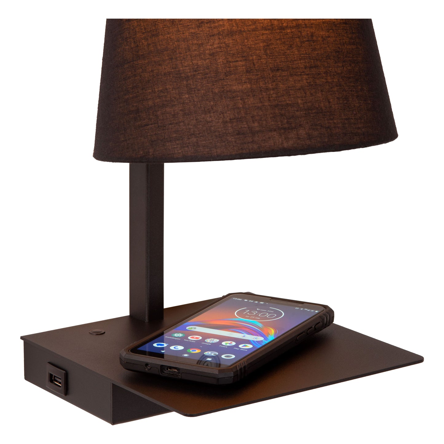 Lucide GREGORY - Bedside lamp / Wall light - 1xE27 - With USB charging point - Black