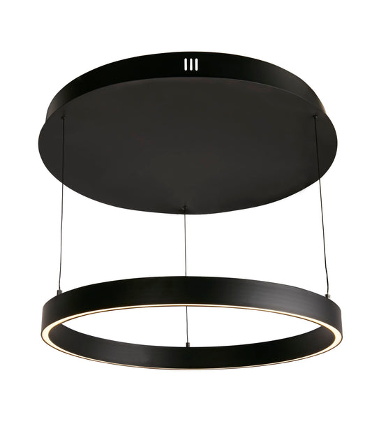 Layla Gesture Control Pendant - Black Metal & Opal Acrylic - (30411BK)