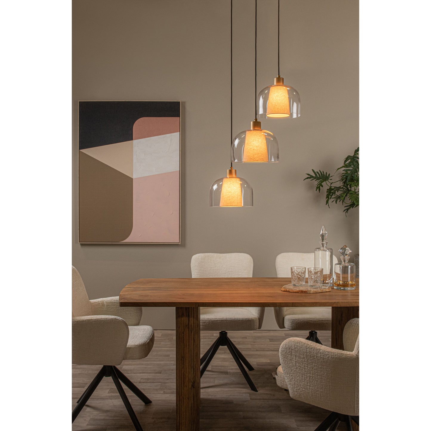 Lucide GUNHILD - Pendant light - 3xE27 - Transparant